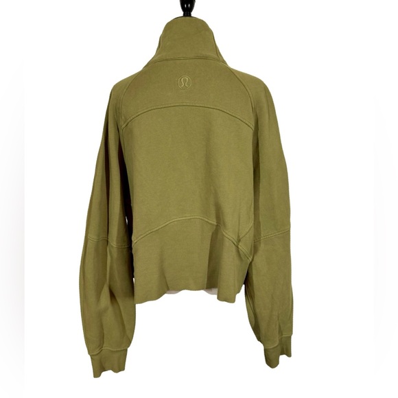 Lululemon Scuba Oversized Funnel Neck Half-Zip in Bronze Green XL/XXL W3FJ6S - Picture 8 of 11